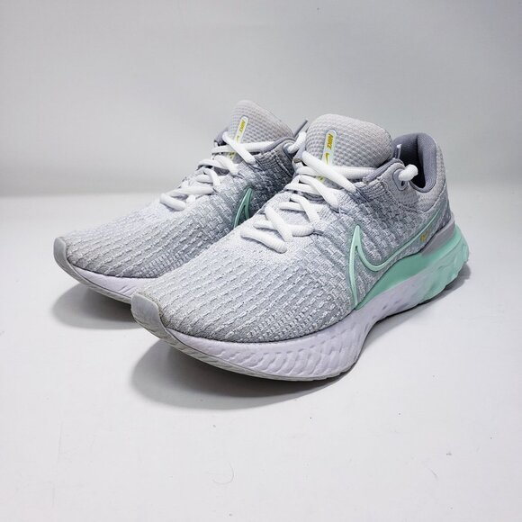 Nike React Infinity Run Flyknit 2 Running Shoes Gray/Mint Womens 7.5 - Picture 2 of 9